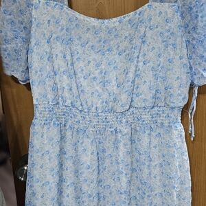 XL blue floral sun dress
